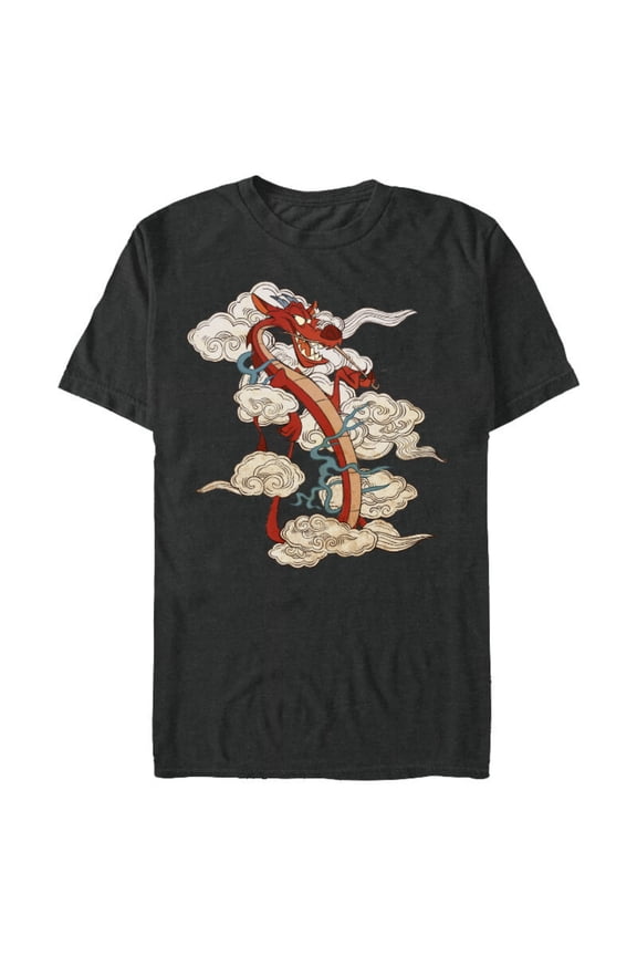 Mushu T-Shirt- Short Sleeve Blended T-Shirt for Adults - Customized-Dark Heather