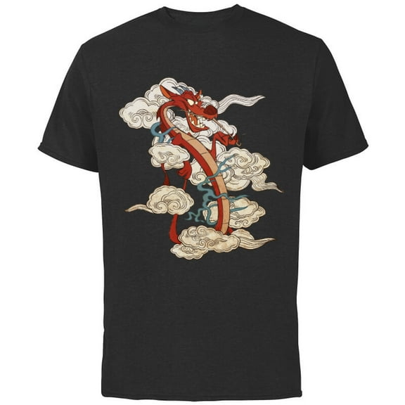 Disney Mushu T-Shirt - Short Sleeve Cotton T-Shirt for Adults - Customized-Black