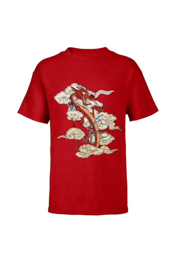 Mushu T-Shirt - Short Sleeve T-Shirt for Kids - Customized-Red
