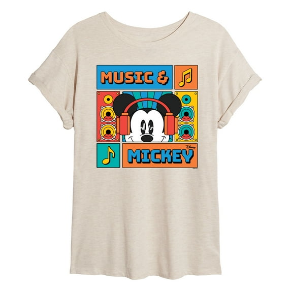Disney - Music And Mickey - Juniors Ideal Flowy Muscle T-Shirt