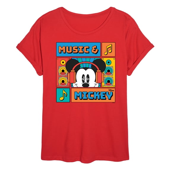 Disney - Music And Mickey - Juniors Ideal Flowy Muscle T-Shirt