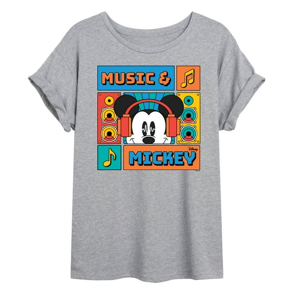 Disney - Music And Mickey - Juniors Ideal Flowy Muscle T-Shirt