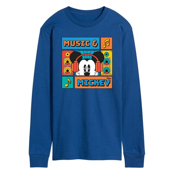 Disney - Music And Mickey- Men's Long Sleeve Graphic T-Shirt