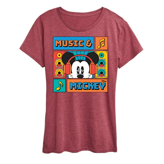 Disney - Music And Mickey - Women's Short Sleeve Graphic T-Shirt