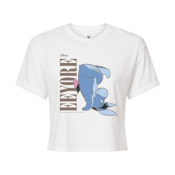 Disney - Muted Eeyore - Juniors Cropped Cotton Blend T-Shirt