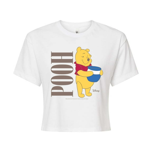 Disney - Muted Pooh - Juniors Cropped Cotton Blend T-Shirt