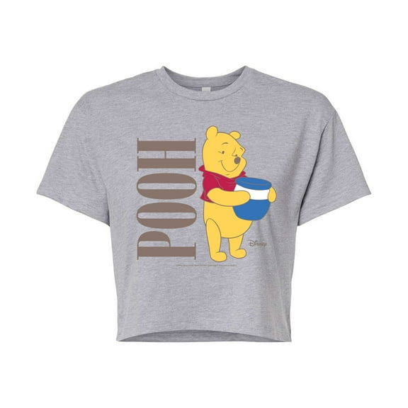 Disney - Muted Pooh - Juniors Cropped Cotton Blend T-Shirt