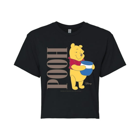 Disney - Muted Pooh - Juniors Cropped Cotton Blend T-Shirt