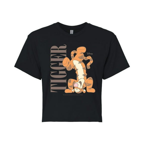 Disney - Muted Tigger - Juniors Cropped Cotton Blend T-Shirt