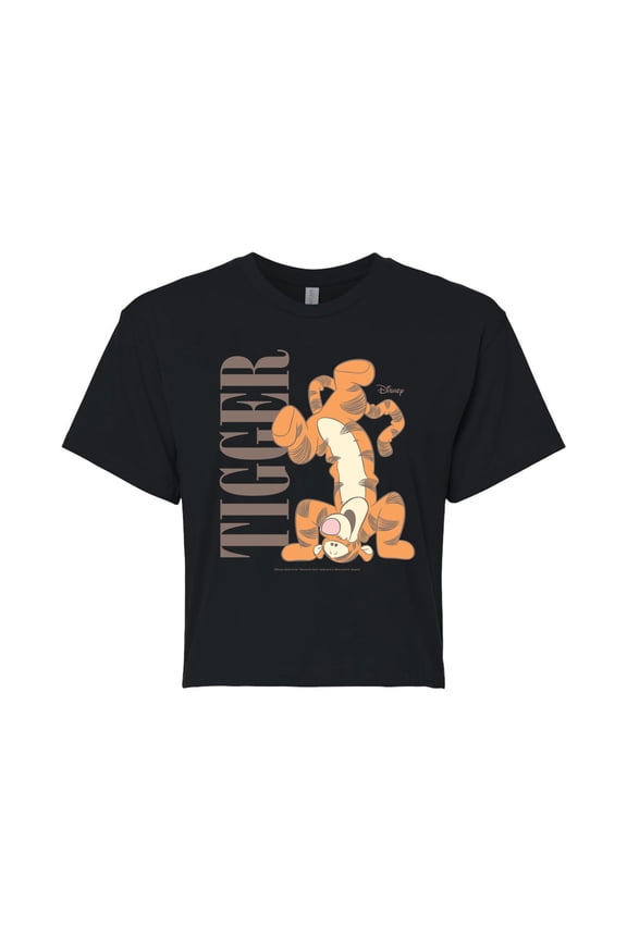 - Muted Tigger - Juniors Cropped Cotton Blend T-Shirt