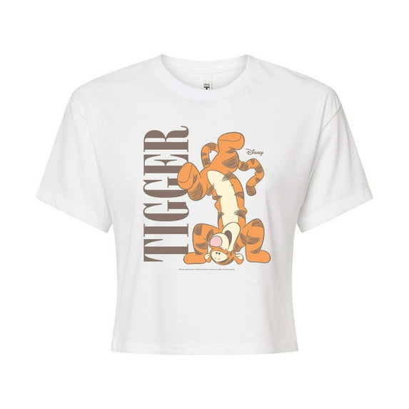 Disney - Muted Tigger - Juniors Cropped Cotton Blend T-Shirt
