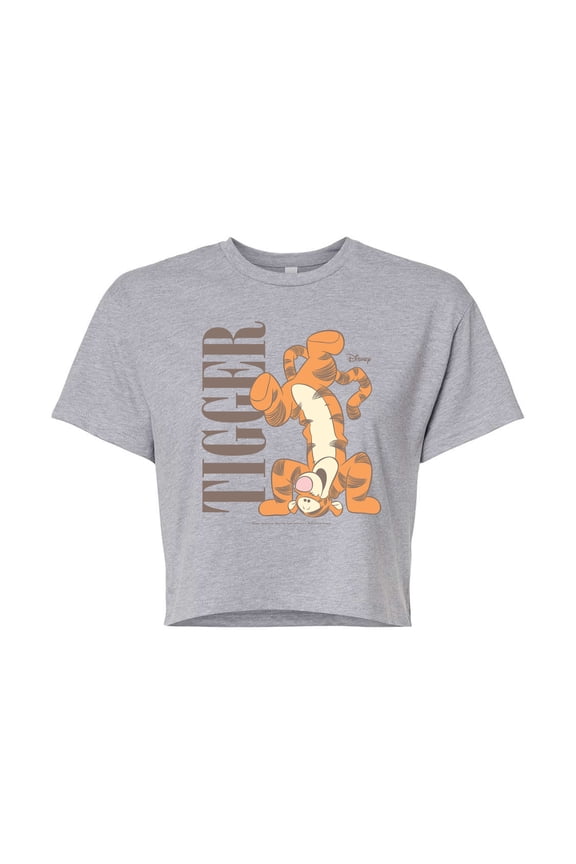 - Muted Tigger - Juniors Cropped Cotton Blend T-Shirt