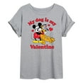 thumbnail image 1 of Disney - My Dog Is My Valentine - Juniors Ideal Flowy Muscle T-Shirt, 1 of 4