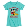 thumbnail image 1 of Disney - My Dog Is My Valentine - Toddler & Youth Girls Short Sleeve Graphic T-Shirt, 1 of 5
