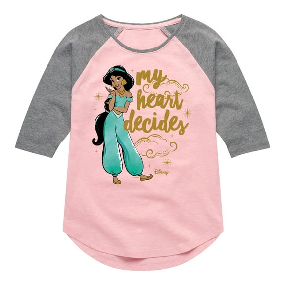 Disney - My Heart Decides  - Toddler & Youth Girls Raglan Graphic T-Shirt