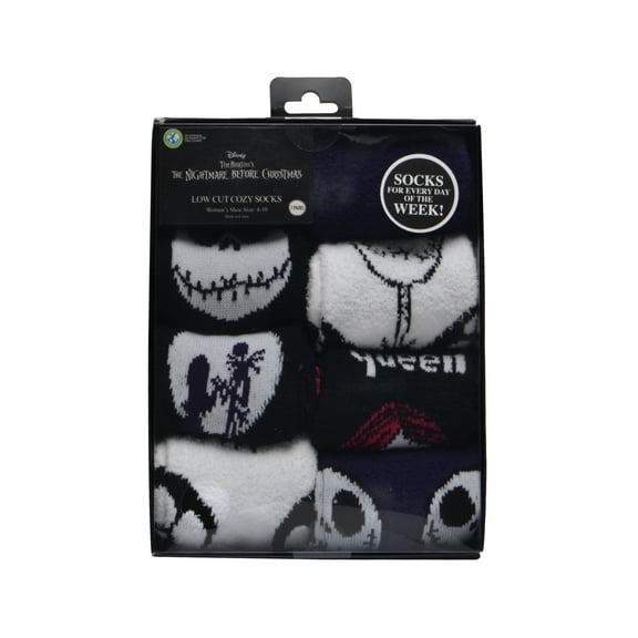 Disney NBC Womens 7-Pack Box Set Low Cut Cozy Socks, Shoe Size 4-10