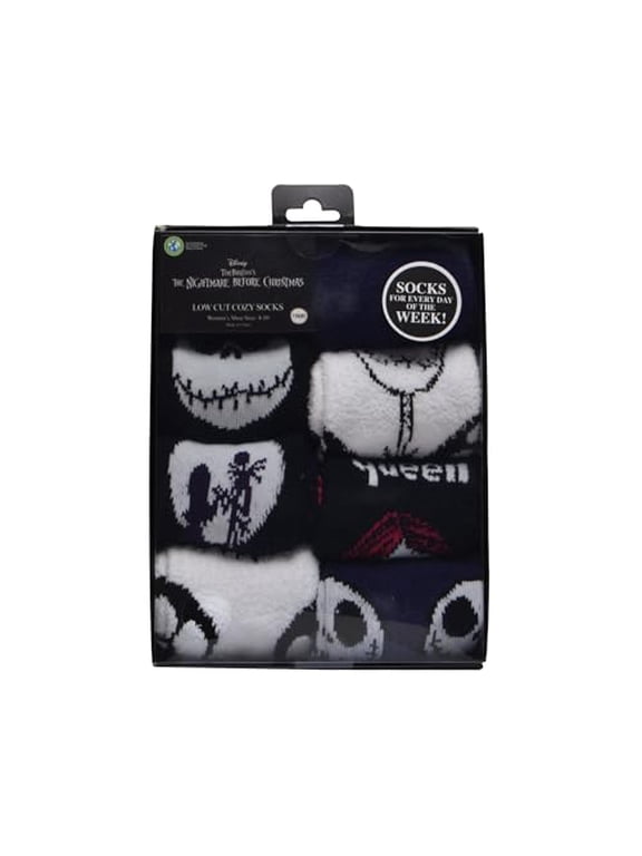 Disney NBC Womens 7-Pack Low Cut Cozy Socks, Shoe Size 4-10
