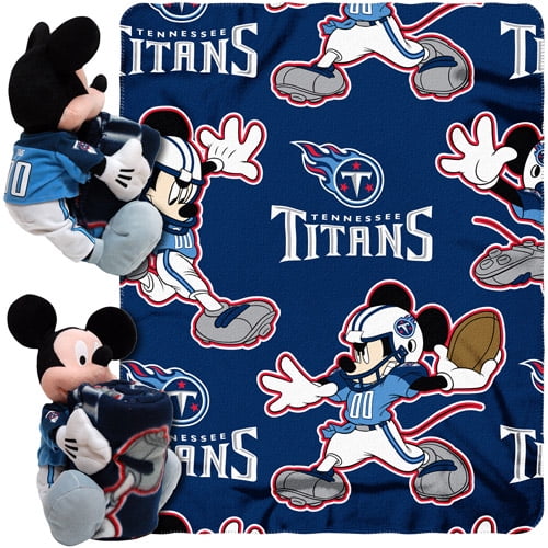 Northwest Official NFL Tennessee Titans & Mickey Mouse Character Hugger Pillow & Silk Touch Throw Set, 40 x 50