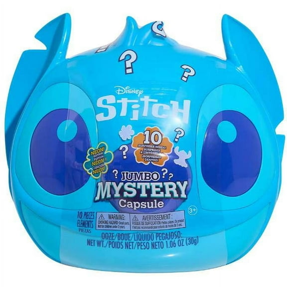 Disney Neon Stitch JUMBO Mystery Capsule Pack (10 Surprises!)