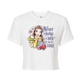 thumbnail image 1 of Disney - Never Judge A Book - Juniors Cropped Cotton Blend T-Shirt, 1 of 4