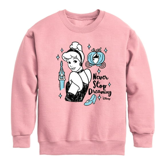 Disney - Never Stop Dreaming - Toddler & Youth Crewneck Fleece Sweatshirt