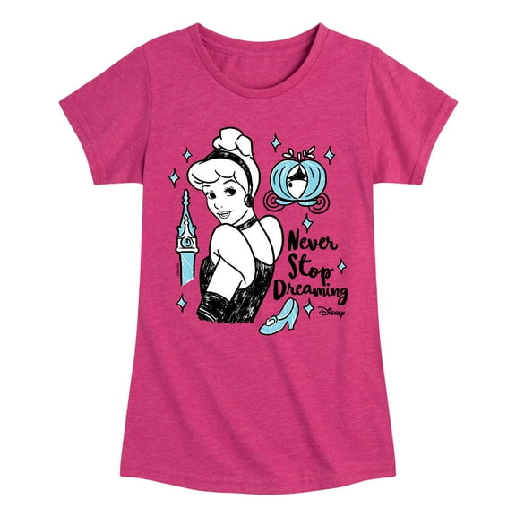 Disney - Never Stop Dreaming  - Toddler & Youth Girls Short Sleeve Graphic T-Shirt