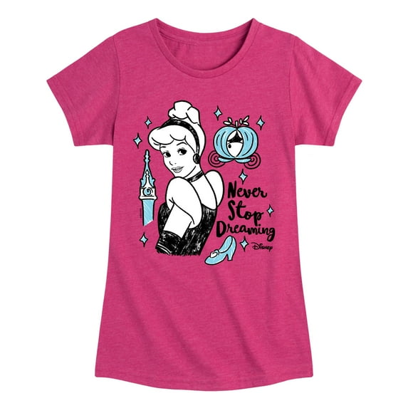 Disney - Never Stop Dreaming - Toddler & Youth Girls Short Sleeve Graphic T-Shirt