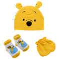 thumbnail image 1 of Disney Newborn Baby Boys’ Take Me Home Layette Gift Set: 3D Ear Hat, Socks and Mitten: Mickey Mouse, Winnie The Pooh, 1 of 7