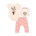 thumbnail image 1 of Disney Newborn Baby Girls Layette Set, 3pcs Bib Set, Sizes 0/3 Months - 3/6 Months - 6/9 Months, 1 of 4