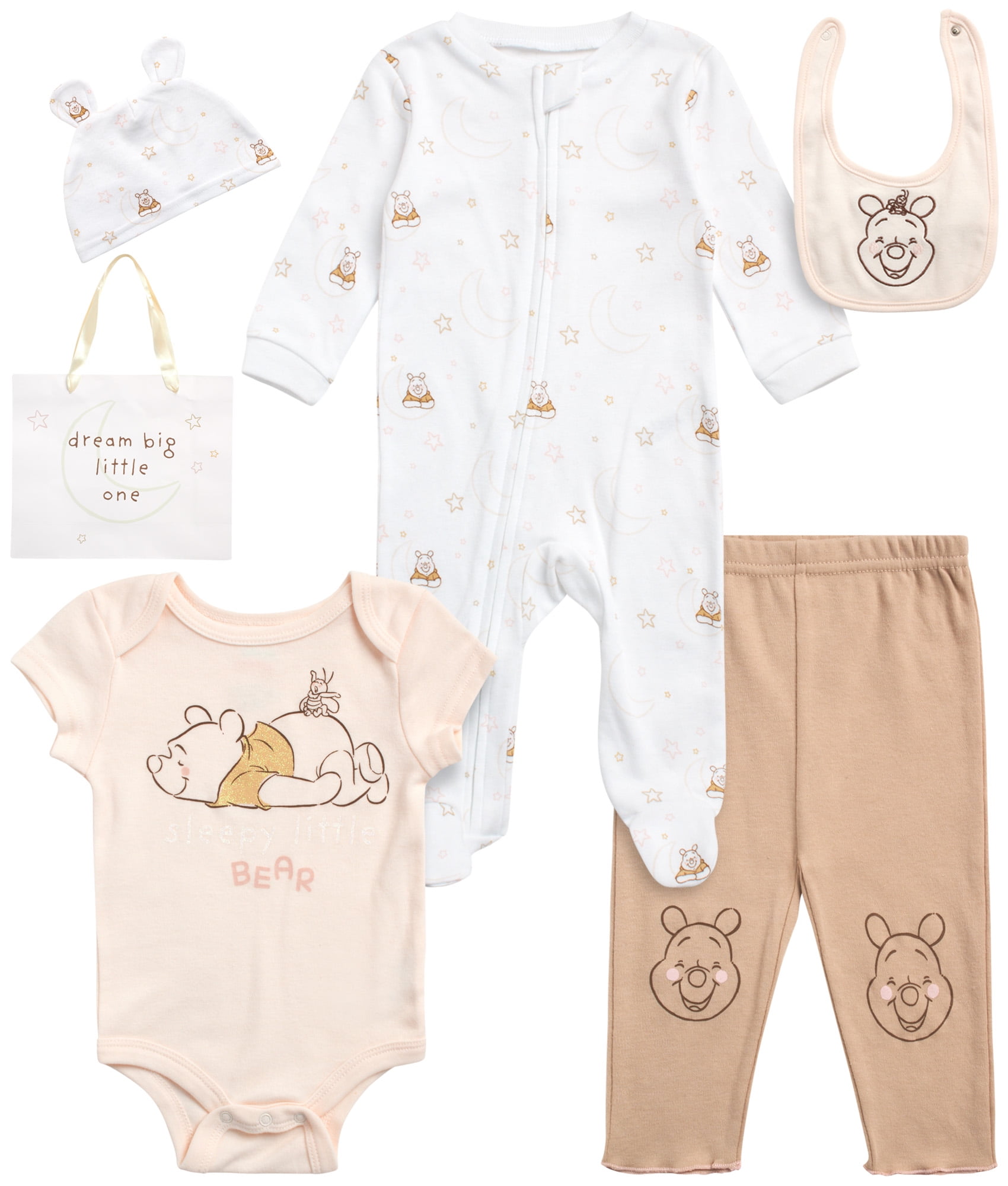Disney Baby Newborn Layette Set, 6-Piece Clothes with Mickey Mouse, 0 ...