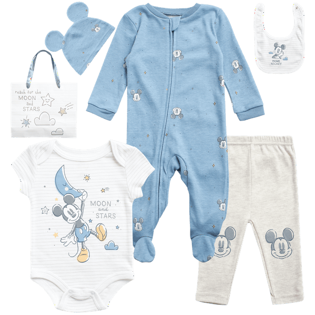 Disney Newborn Baby Layette Set 7 Piece Mickey/Minnie Mouse & Winnie
