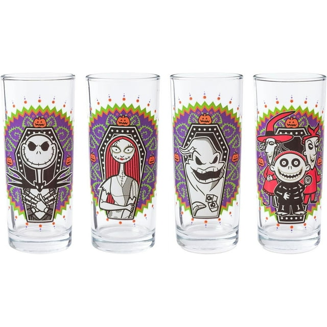 Disney Nightmare Before Christmas Day of the Dead 4Pack Tumbler Glass