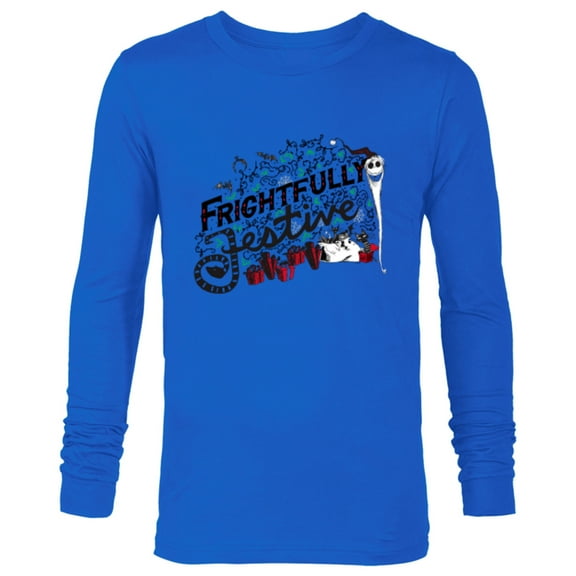 Disney Nightmare Before Christmas Frightfully Festive Holiday - Long Sleeve T-Shirt for Men - Customized-Navy