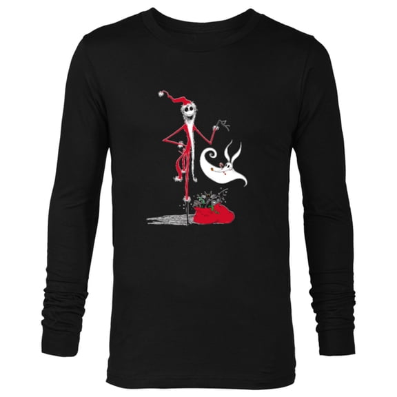 Disney Nightmare Before Christmas Holiday Jack & Zero - Long Sleeve T-Shirt for Men - Customized-Black