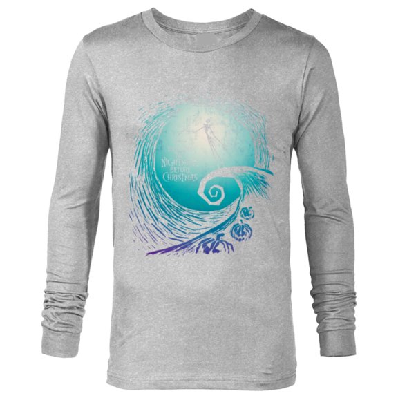 Disney Nightmare Before Christmas Jack Movie Logo - Long Sleeve T-Shirt for Men -Customized-Athletic Heather