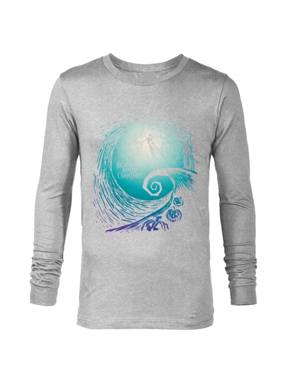 Disney Nightmare Before Christmas Jack Movie Logo - Long Sleeve T-Shirt for Men -Customized-Athletic Heather