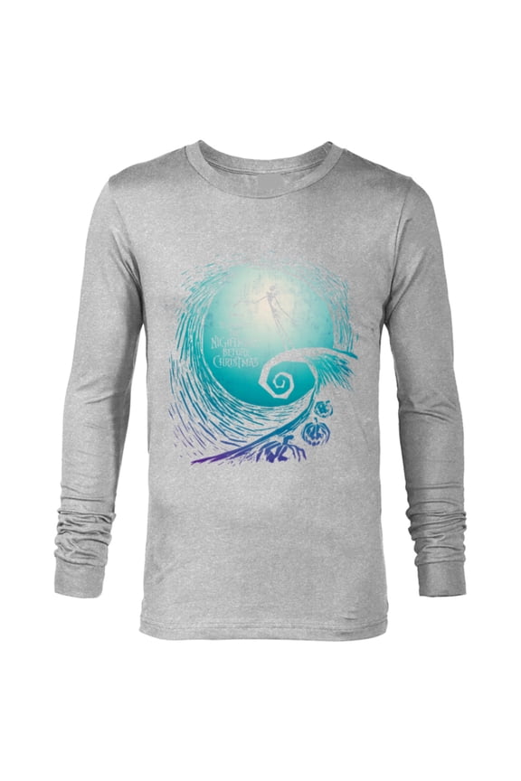 Disney Nightmare Before Christmas Jack Movie Logo - Long Sleeve T-Shirt for Men -Customized-Athletic Heather