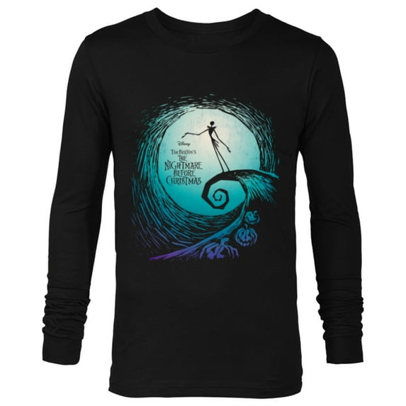 Disney Nightmare Before Christmas Jack Movie Logo - Long Sleeve T-Shirt for Men -Customized-Black