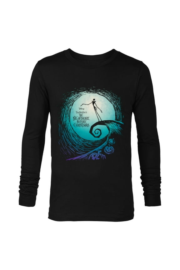 Disney Nightmare Before Christmas Jack Movie Logo - Long Sleeve T-Shirt for Men -Customized-Black