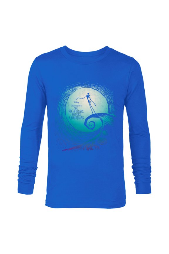Disney Nightmare Before Christmas Jack Movie Logo - Long Sleeve T-Shirt for Men -Customized-Royal