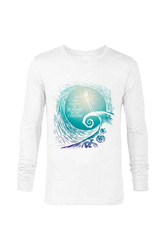 Disney Nightmare Before Christmas Jack Movie Logo - Long Sleeve T-Shirt for Men -Customized-White