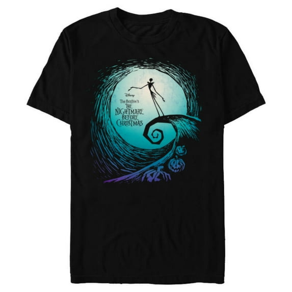 Disney Nightmare Before Christmas Jack Movie Logo - Short Sleeve Blended T-Shirt for Adults -Customized-Black
