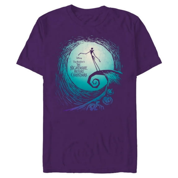 Disney Nightmare Before Christmas Jack Movie Logo - Short Sleeve Blended T-Shirt for Adults -Customized-Purple