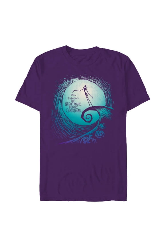 Disney Nightmare Before Christmas Jack Movie Logo - Short Sleeve Blended T-Shirt for Adults -Customized-Purple
