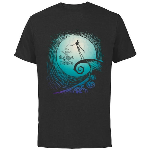 Disney Nightmare Before Christmas Jack Movie Logo - Short Sleeve Cotton T-Shirt for Adults -Customized-Black