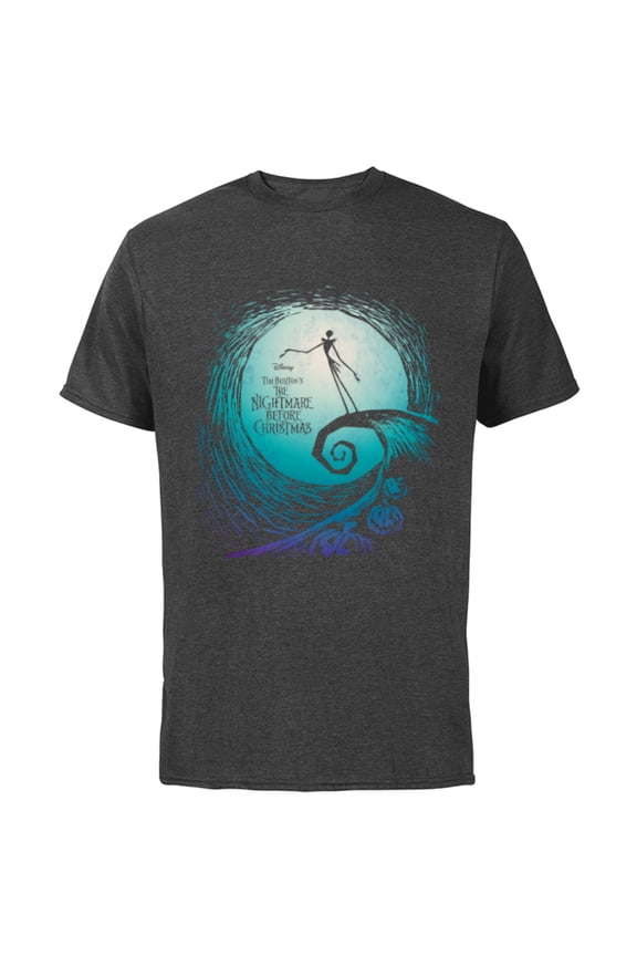 Disney Nightmare Before Christmas Jack Movie Logo - Short Sleeve Cotton T-Shirt for Adults -Customized-Charcoal