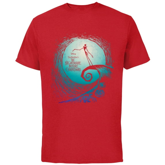 Disney Nightmare Before Christmas Jack Movie Logo - Short Sleeve Cotton T-Shirt for Adults -Customized-Red