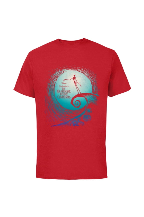 Disney Nightmare Before Christmas Jack Movie Logo - Short Sleeve Cotton T-Shirt for Adults -Customized-Red