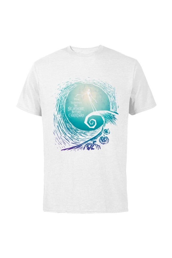 Disney Nightmare Before Christmas Jack Movie Logo - Short Sleeve Cotton T-Shirt for Adults -Customized-White