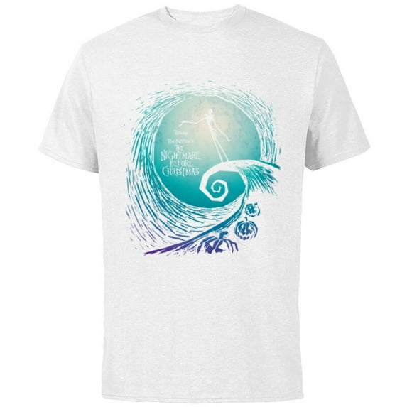 Disney Nightmare Before Christmas Jack Movie Logo - Short Sleeve Cotton T-Shirt for Adults -Customized-White